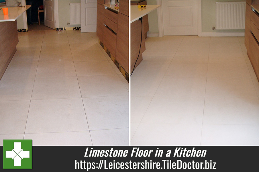 Restoration of Limestone Floor in a Kitchen