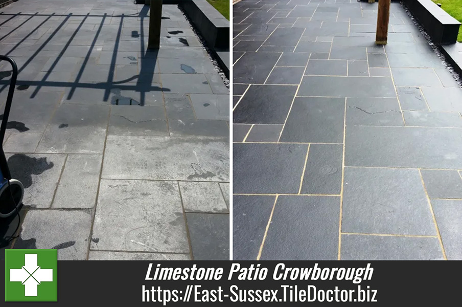 Maintaining a Limestone Patio in Crowborough