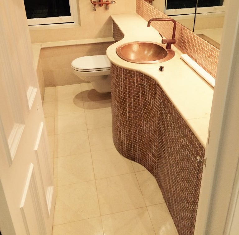 Brighton Luxury Flat Limestone Bathroom After Cleaning