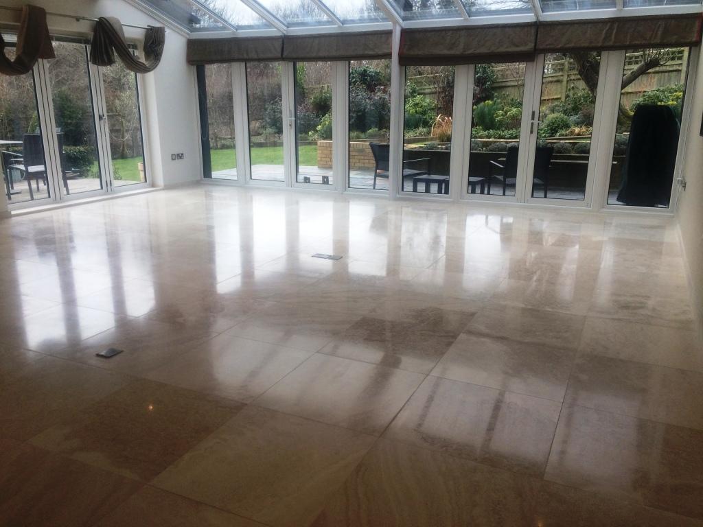 Polished Limestone Floor After being Maintained in Uckfield