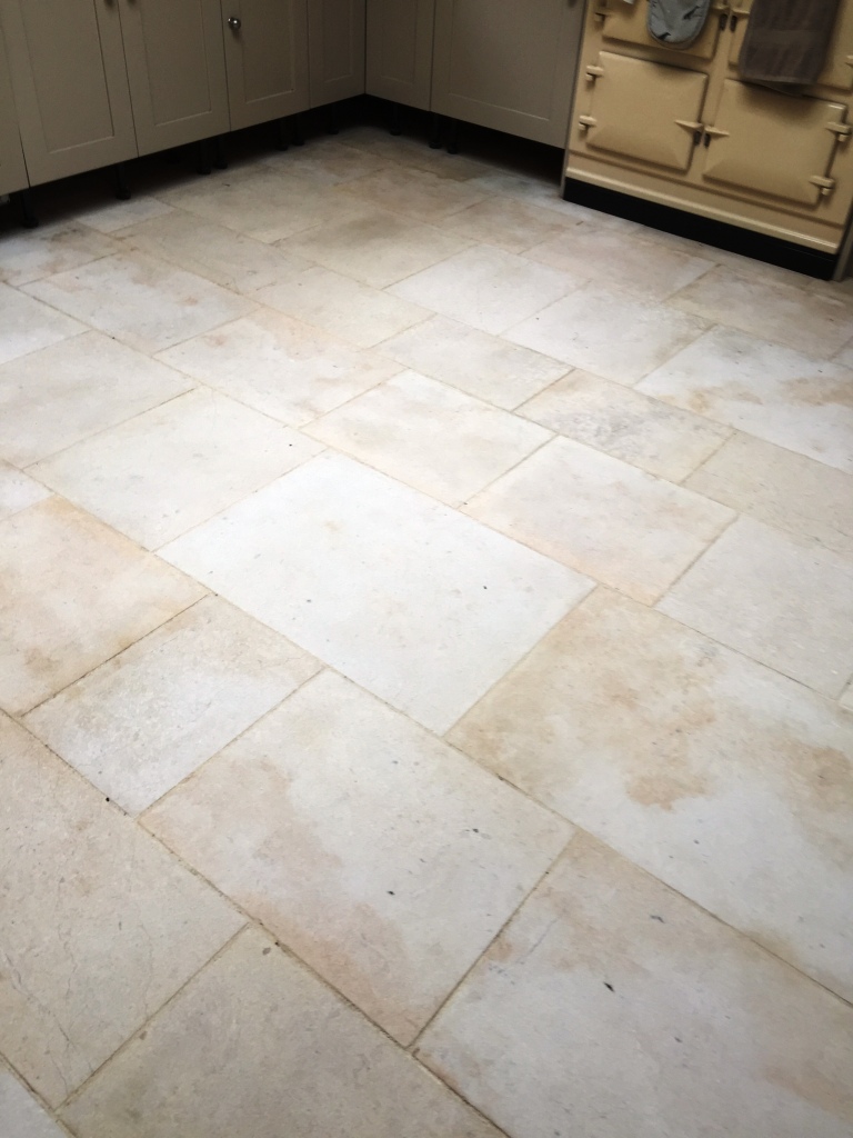 Limestone Tiled Floor After Cleaning in Bridgwater