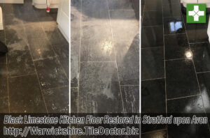Acid Damaged Limestone Tiles Before After Restoration Stratford upon Avon