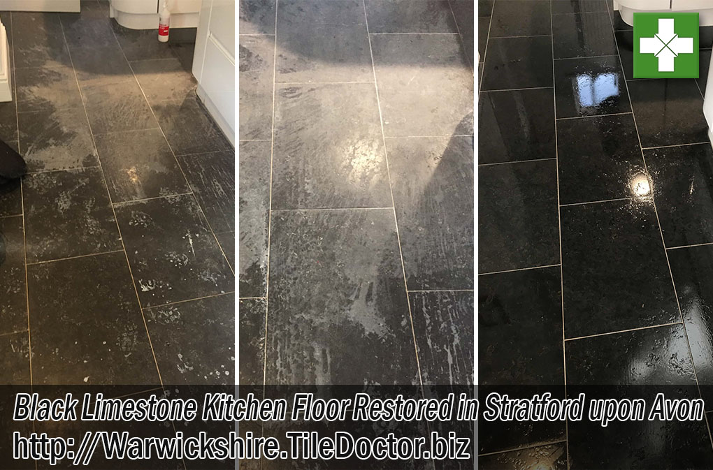 Acid Damaged Limestone Tiles Before After Restoration Stratford upon Avon