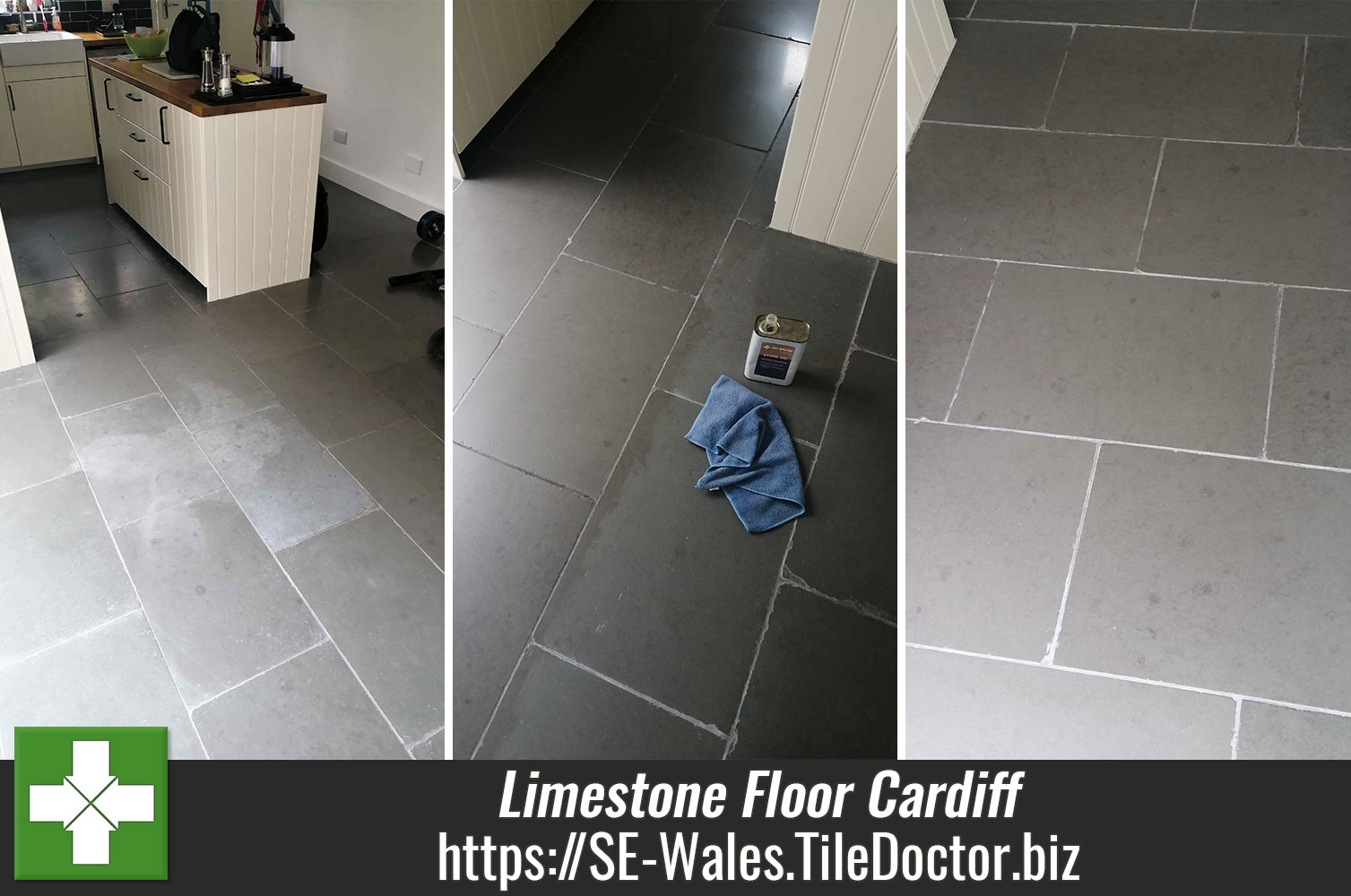 Verde Limestone Kitchen Floor Renovated Cardiff