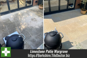 Tired Limestone Patio Restoration Wargrave Reading