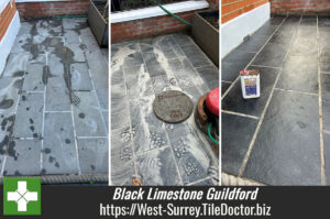 Acid Damaged Limestone Patio Renovation Guildford